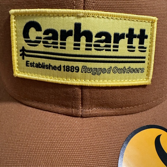 Carhartt Men’s Brown & Yellow Patch Trucker Hat. SnapBack. Wicks Sweat. NWT - Picture 3 of 8